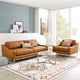 Armchair and Sofa Set, Leather, Tan, Modern, Living Lounge Hotel Hospitality