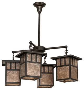 34" Wide Hyde Park Double Bar Mission 4 Light Chandelier