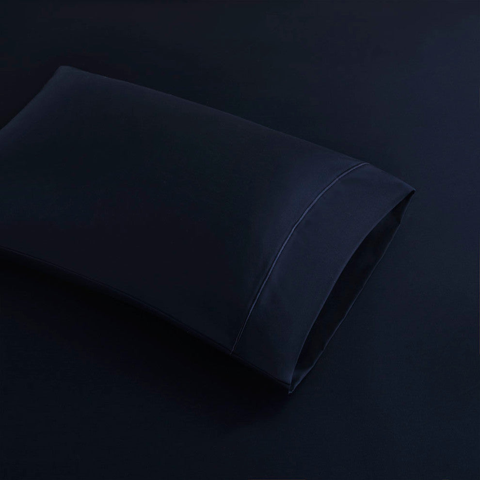 Beautyrest 600 Thread Count Cooling 4-Piece Sheet Set, Navy Blue, King