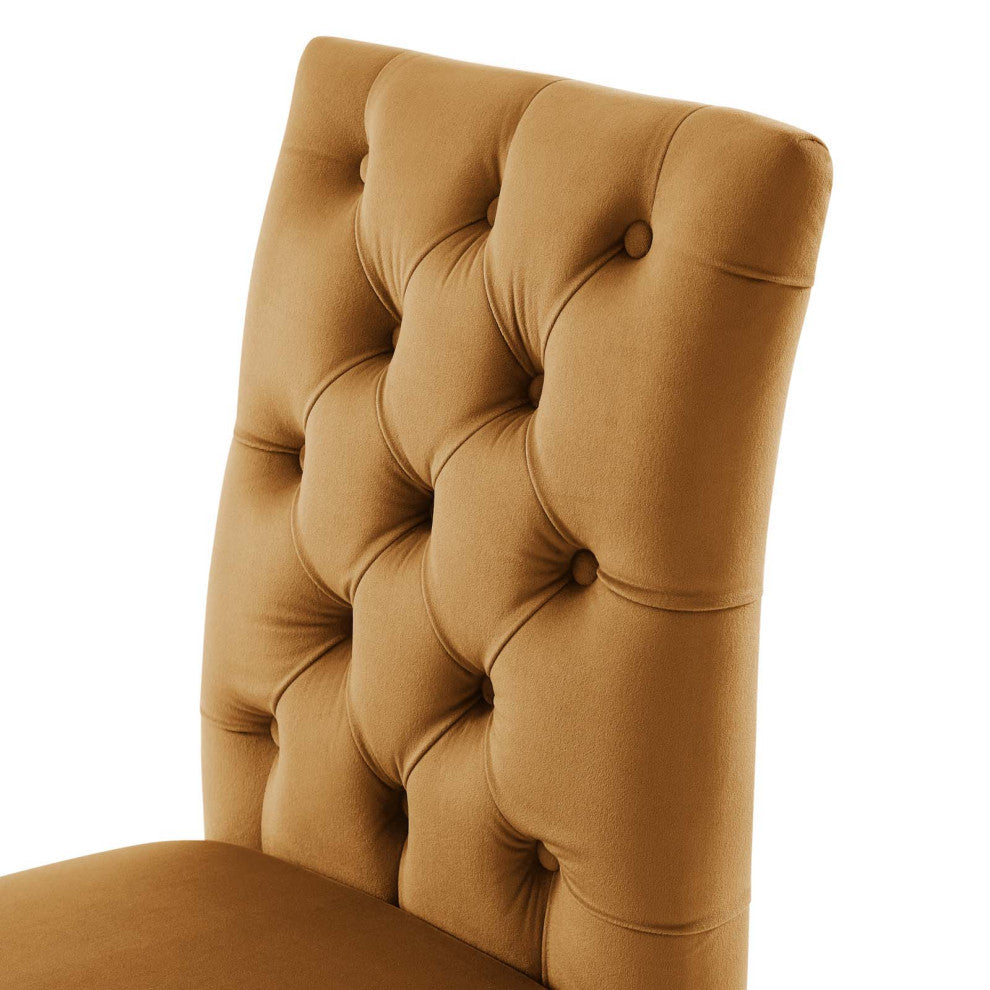 Side Dining Chair, Set of 2, Brown, Velvet, Modern, Cafe Bistro Hospitality
