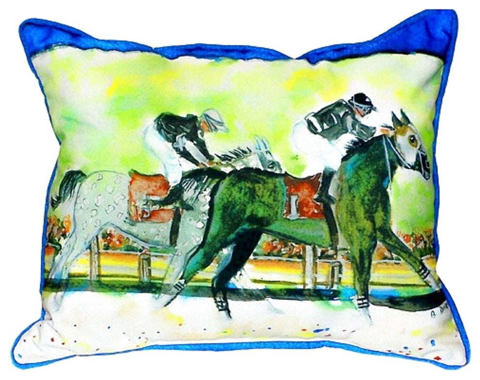 Betsy Drake Close Race Small Indoor/Outdoor Pillow 11x14