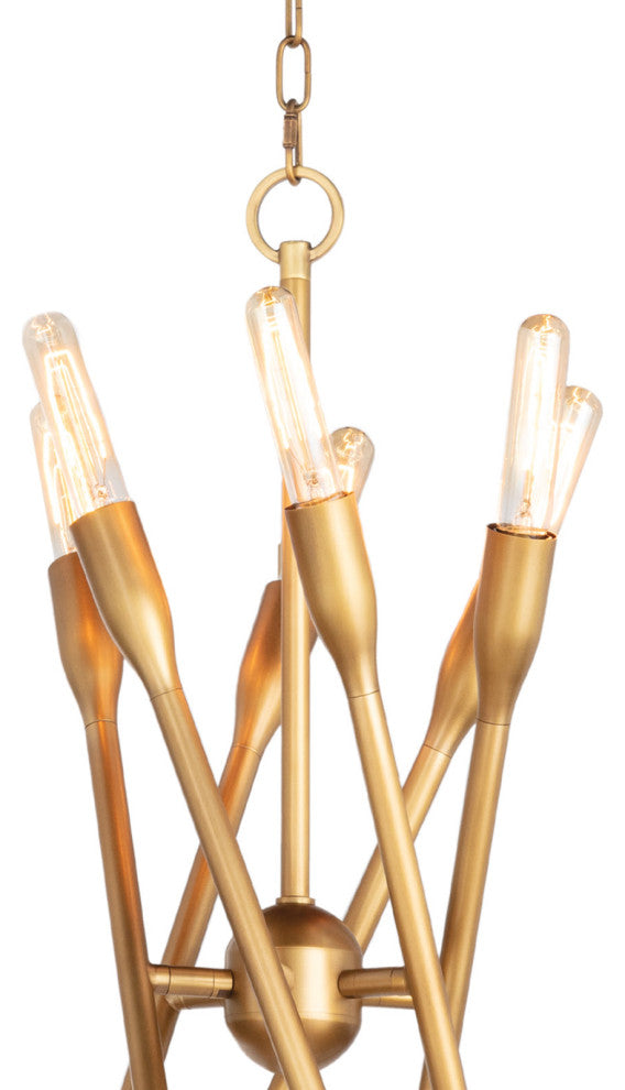 Regina Andrew Cobra Chandelier Large, Natural Brass, Brass