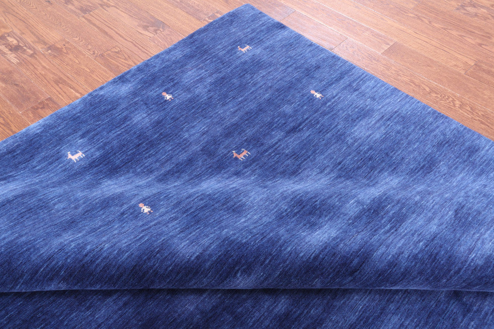 10' Square Handmade Persian Gabbeh Wool Rug - Q15044