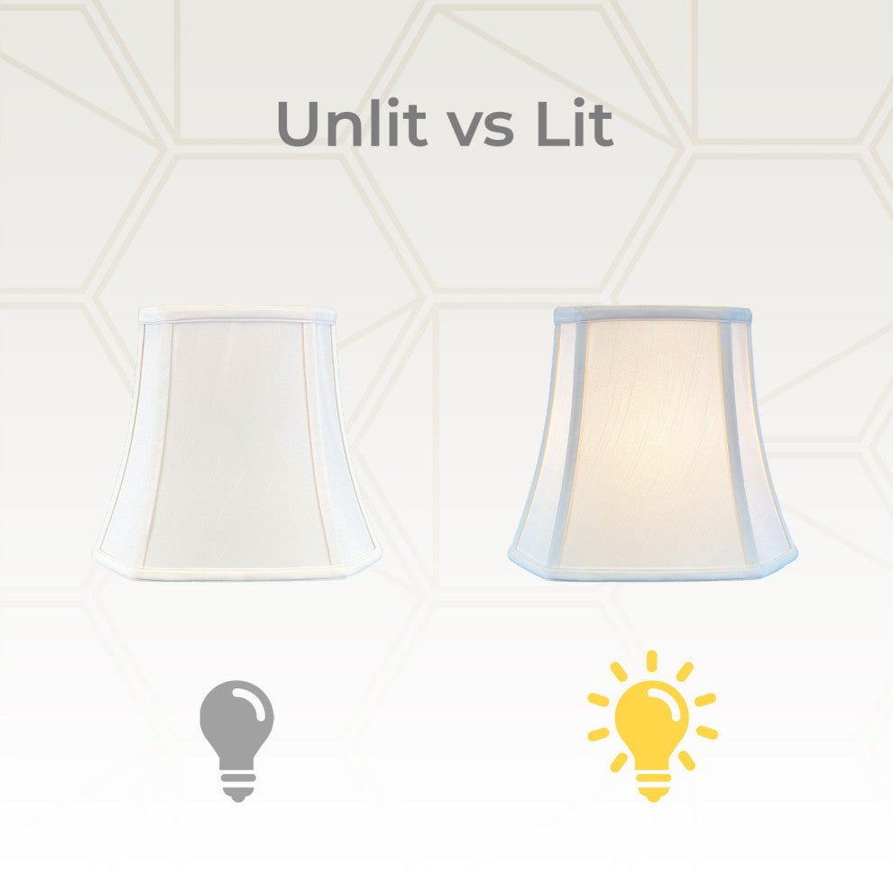 Royal Designs Square Cut Corner Bell Lamp Shade, White, 5"x10"x8.75", Set of 2