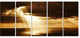 Dramatic Sunset with Sunrays, Landscape Canvas Art Print, 60"x28", 5 Panels