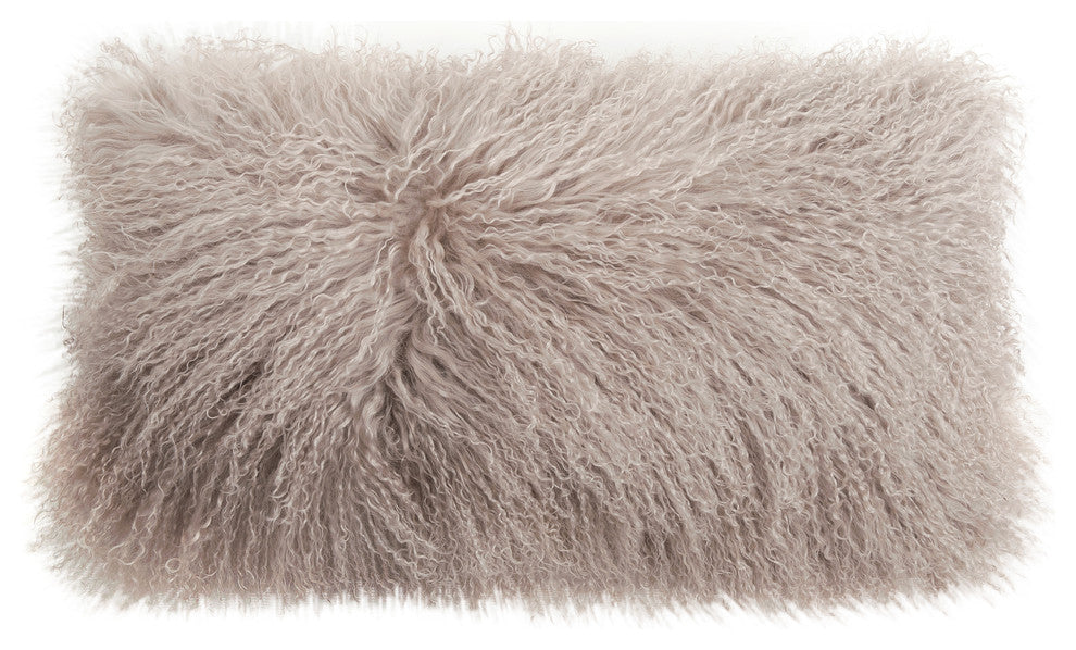 Tibetan Lambskin 11"x22" Cushion, Birch
