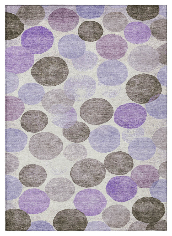Machine Washable Indoor/Outdoor Chantille ACN1898 Purple 5' x 7'6" Rug