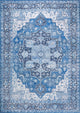 Maris Ornate Medallion Machine Washable Indoor Area Rug, Blue/Navy, 8 X 10