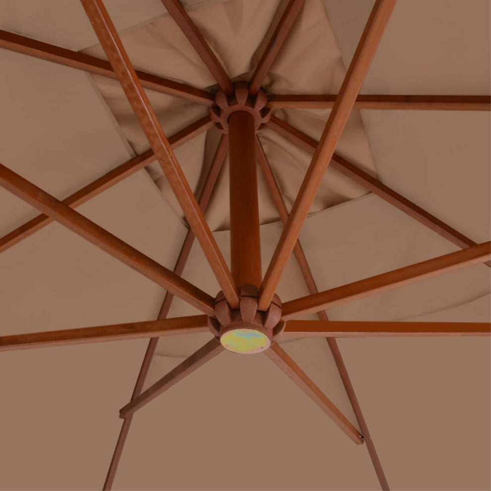 Vidaxl Cantilever Umbrella With Wooden Pole 157.5"x118.1" Taupe