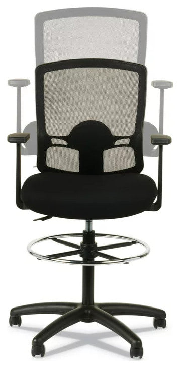 Modern Office Chair, Ergonomic Design With Breathable Backrest & Footrest, Black