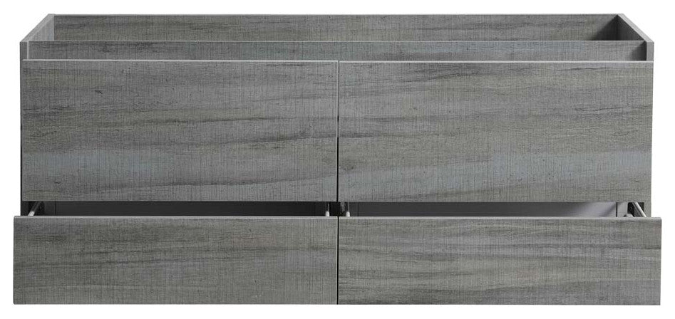 Fresca Catania 60" Ocean Gray Wall Hung Double Sink Cabinet