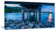 "Under Wood Bridge At Twilight" Sea Bridge Canvas Wall Artwork, 40"x20"