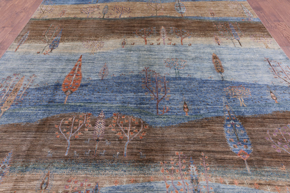 8' 10" X 11' 10" Persian Gabbeh Tribal Handmade Wool Rug Q7928