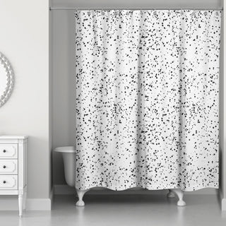 Monochromatic Dot Pattern 71"x74" Shower Curtain