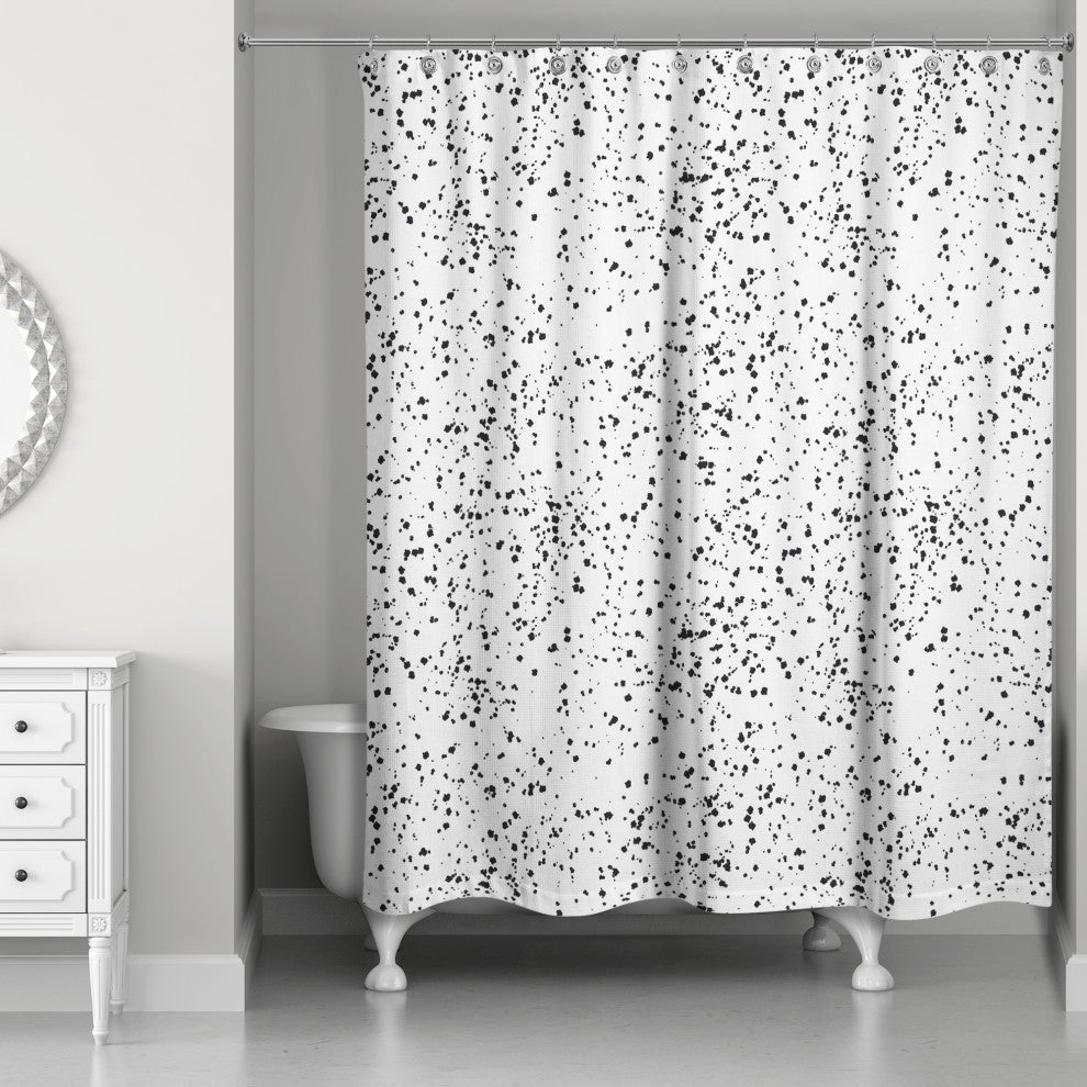 Monochromatic Dot Pattern 71"x74" Shower Curtain