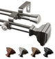 Kira 13/16" Double Curtain Rod Satin Nickel