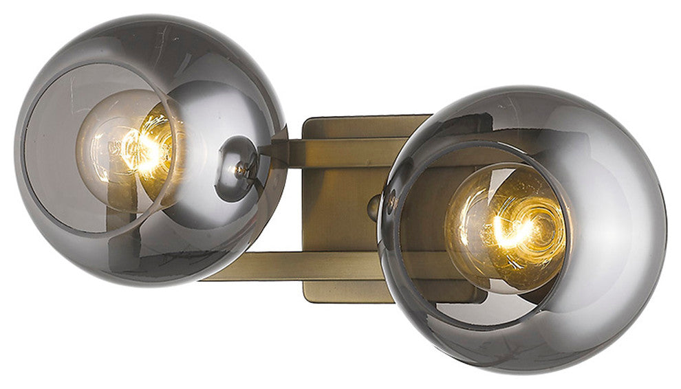 Lunette 2-Light Aged Brass Sconce
