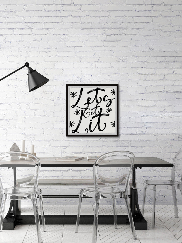 "Let's Get Lit" Framed Painting Print, 12x12