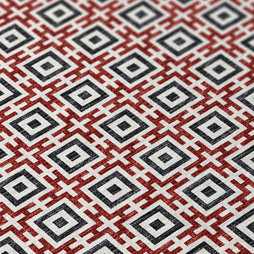 Indoor/Outdoor Marlo MO1 Red Machine Washable 9' x 12' Rug