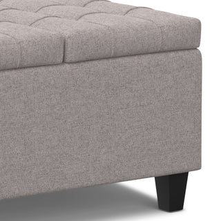 Harrison Small Square Coffee Table Storage Ottoman, Cloud Grey