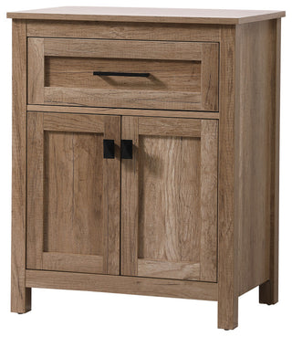 24" Wide Bathroom Storage Freestanding Cabinet, Natural Oak