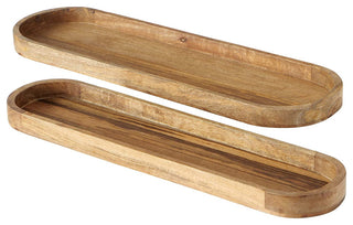 2 Piece Oval Accent Trays, 32.25 Inches