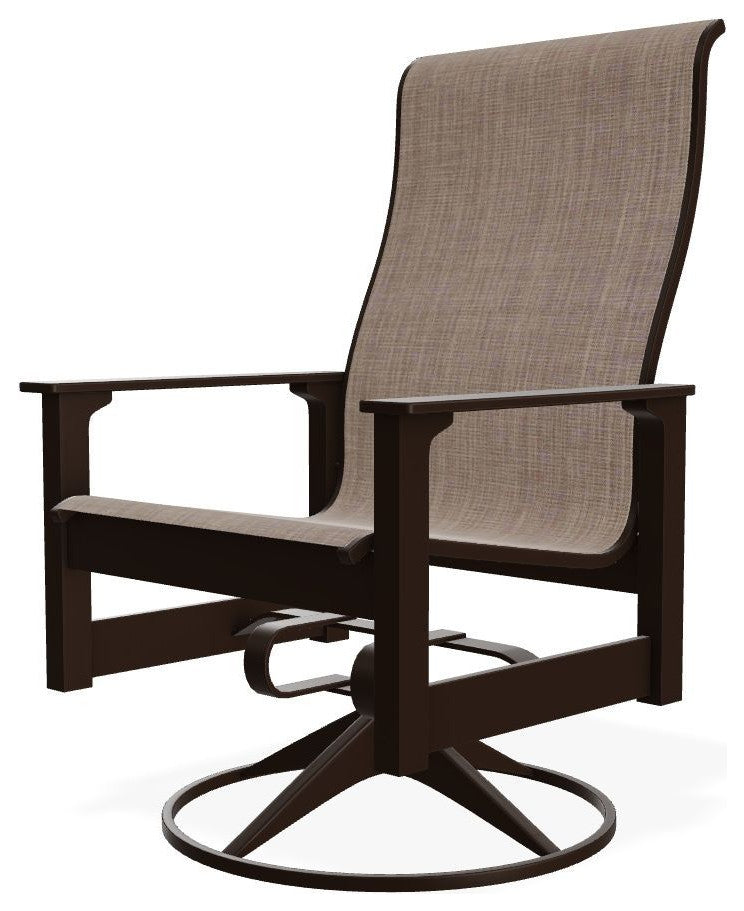 Leeward Sling Outdoor Swivel Rocker, Augustine Fennel/Kona