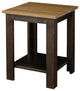 Modern Traditional 20" Wide End Table with Shelf, Espresso/ Natural Brown