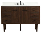 Home Living 22" Midcentury Modern Walnut-Light Bathroom Vanity