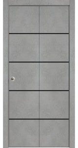 Bi-fold Doors 60 x 80 | Planum 0015 Concrete with  | Sturdy Tracks