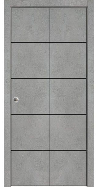 Bi-fold Doors 60 x 80 | Planum 0015 Concrete with  | Sturdy Tracks