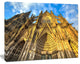 Dom Church in City Cologne Lit By Sun, Cityscape Art Print on Canvas, 20"x12"