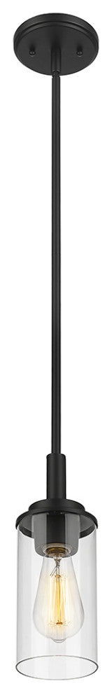1 Light 4" Matte Black Mini-Pendant