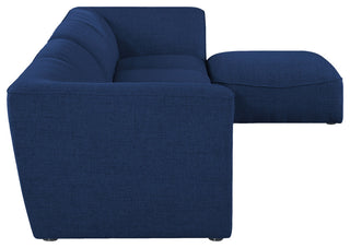 Miramar Linen Textured Fabric  5-Piece Modular L-Shaped Sectional, Navy