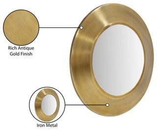 Sphere Iron Frame Mirror, Gold, 24" W x 2" D x 24" H