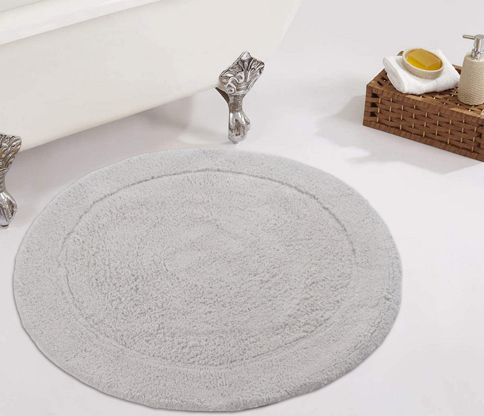 Waterford Collection Bath Rug 30" Round, Light Grey