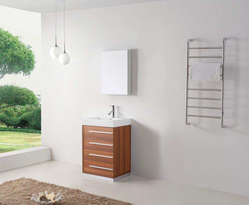 Bailey 24" Single Bathroom Vanity Set, Plum Tree Wood, Brushed Nickel