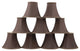 Silk Bell Chandelier Lamp Shade, 3x6x5", Chocolate, Braided, Set of 9