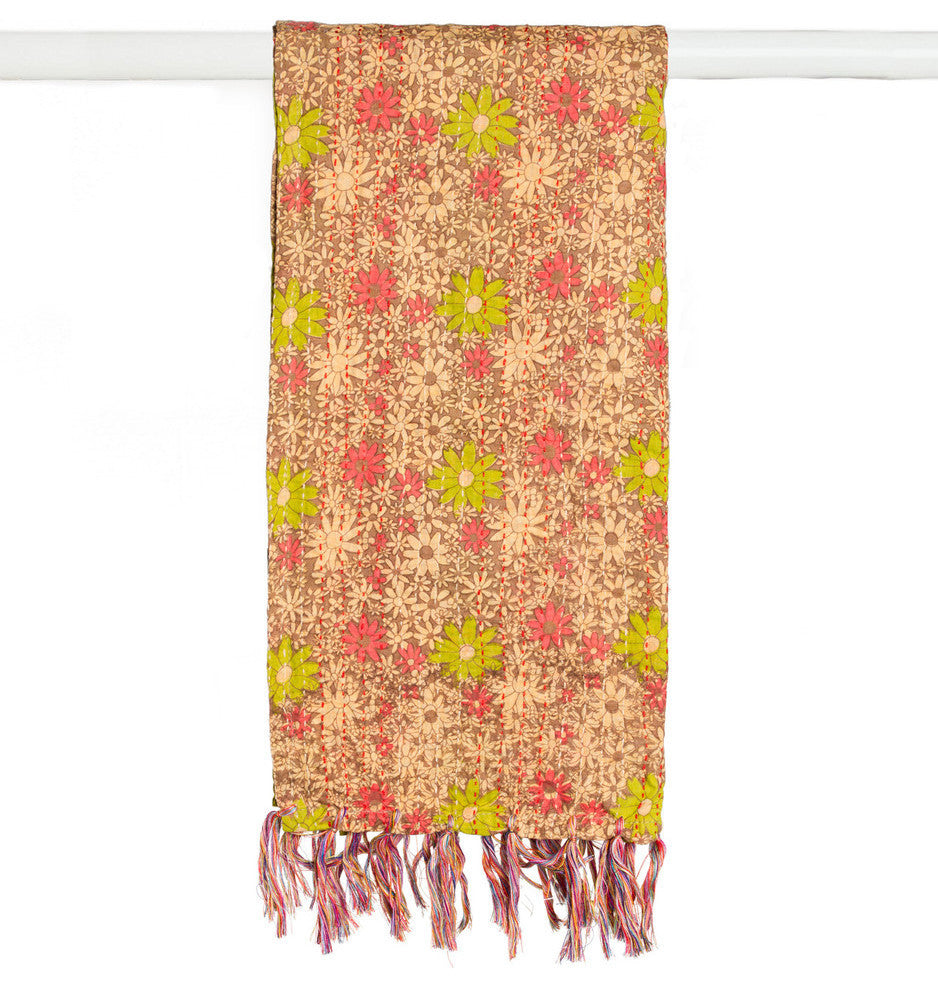Kantha Cotton Bed Runner, 18"x72"