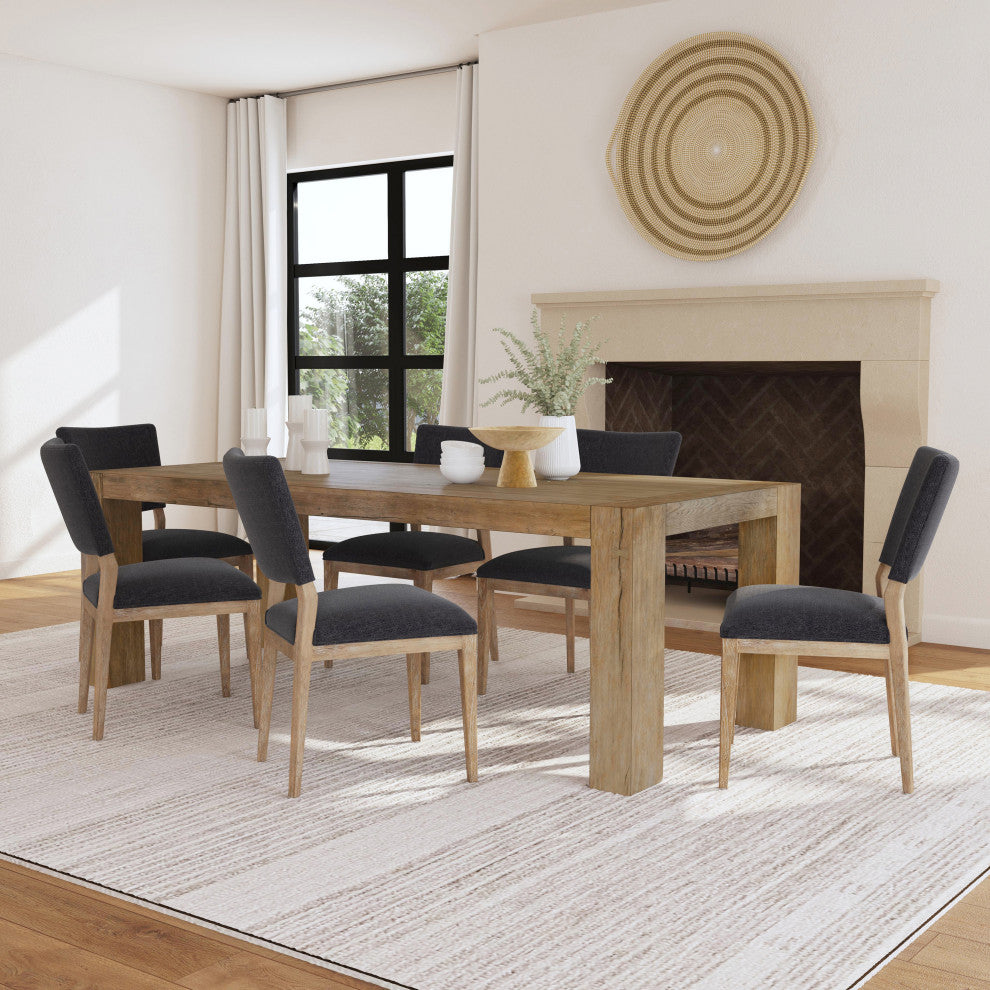 Kingston 89" Reclaimed Oak Wood Dining Table, Natural Tone