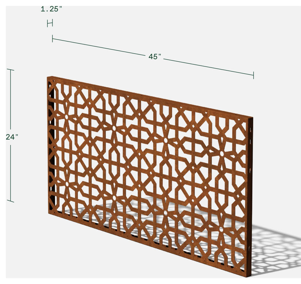 Alta Corten Steel Decorative Screen Panel, Parilla