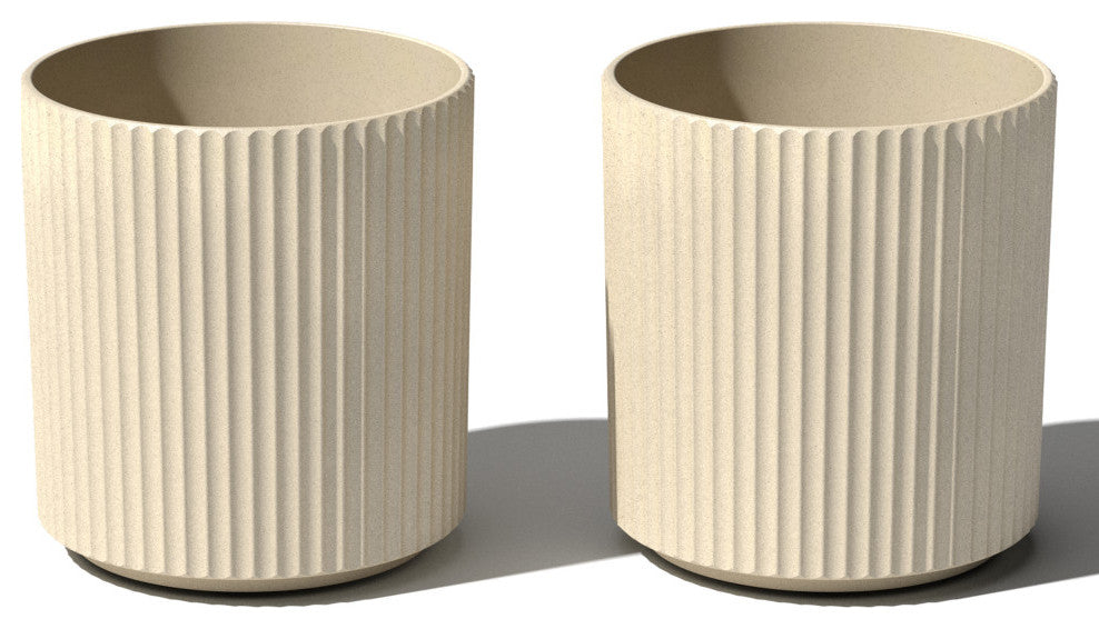 Veradek Demi Series Planter, Sand, 16", 2 Pack