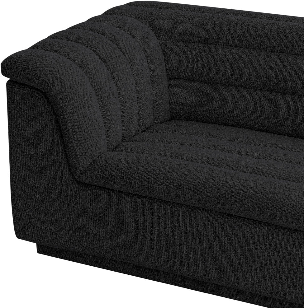 Cascade Upholstered Set, Black, Boucle Fabric, Chair