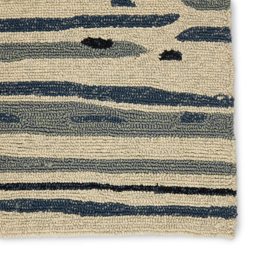 Lauren Wan Sketchy Lines Indoor/Outdoor Abstract Silver/Blue Area Rug, 2'x3'