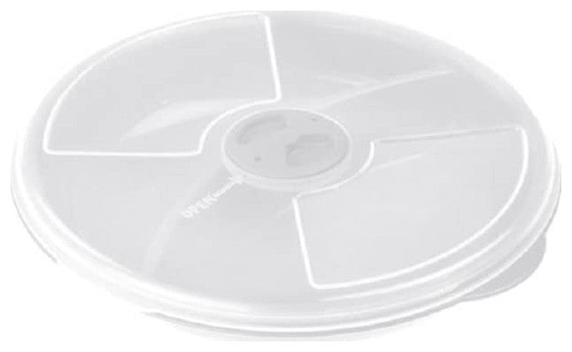Two Compartment Microwave Tray with Cover, White, Pack of 1