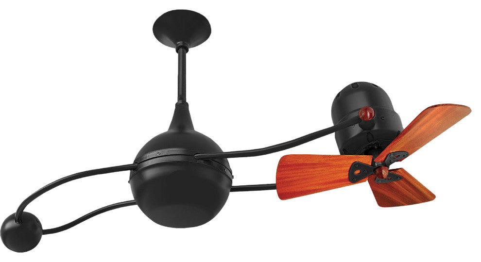 Brisa 2000 Rotational Ceiling Fan With Mahogany Blades, Matte Black
