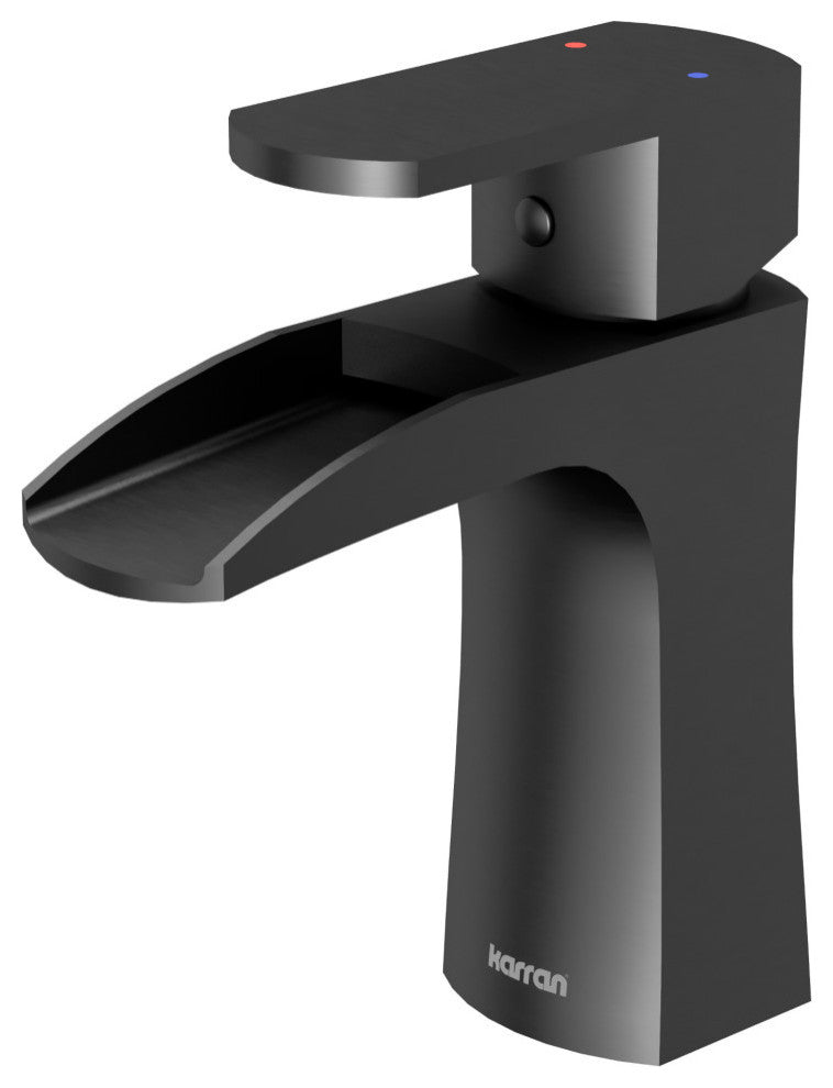 Karran KBF440 1-Hole 1-Handle Basin Faucet With Pop-up Drain, Gunmetal Grey