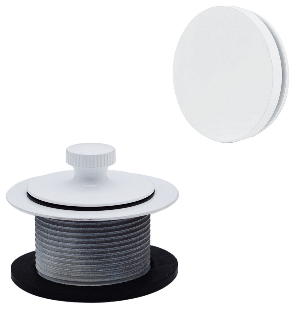 19 in. Solder In Brass Bath Tub Waste Drain Kit, White