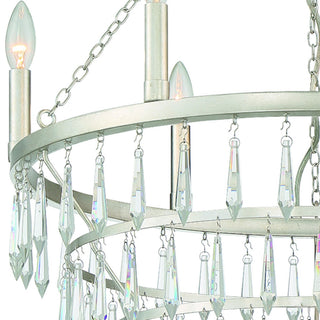 Lucille 6 Light Chandelier in Antique Silver with Clear Hand Cut