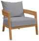 Brisbane 3-Piece Teak Wood Outdoor Patio Outdoor Patio Set, Natural Gray
